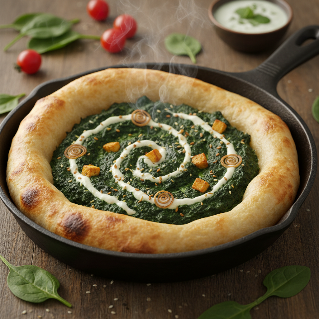 Naan nest skillet spinach sublime helix harmony