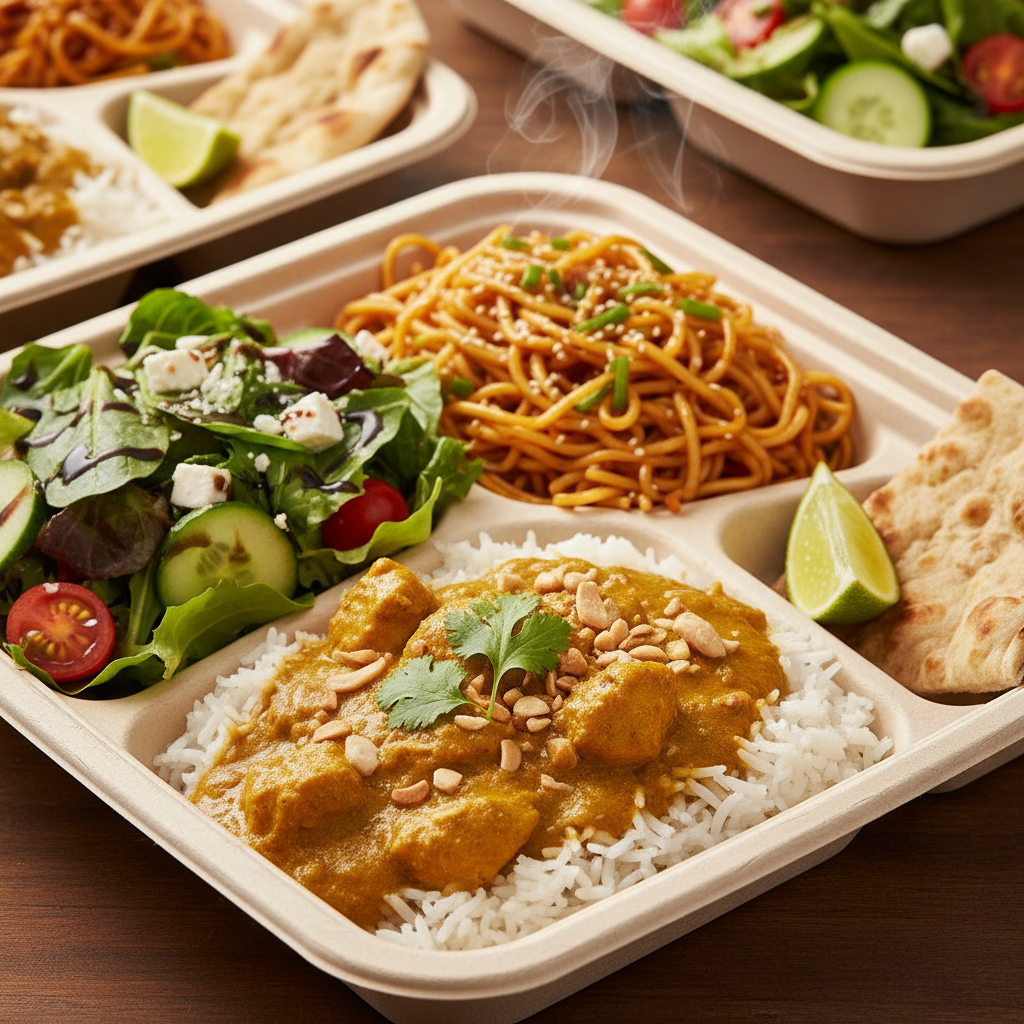 Full plate from catering box