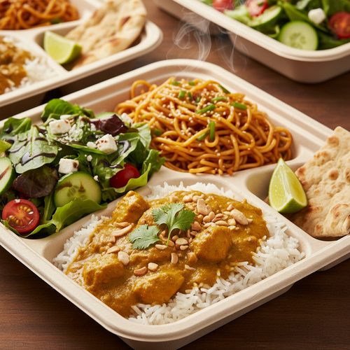 Full plate from catering box