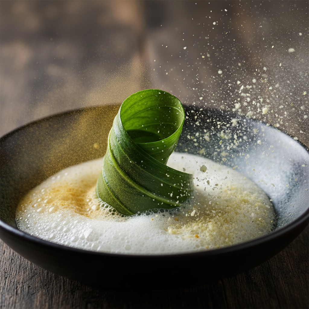 Leaf spiral coconut froth mustard mist garlic gust